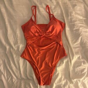 Aeropostale Orangey-Pink One Piece Swimsuit